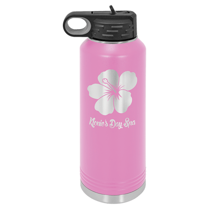 Light Purple 40 oz laser engraved custom logo water bottle with straw lid