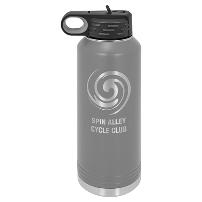 Dark Gray 40 oz laser engraved custom logo water bottle with straw lid