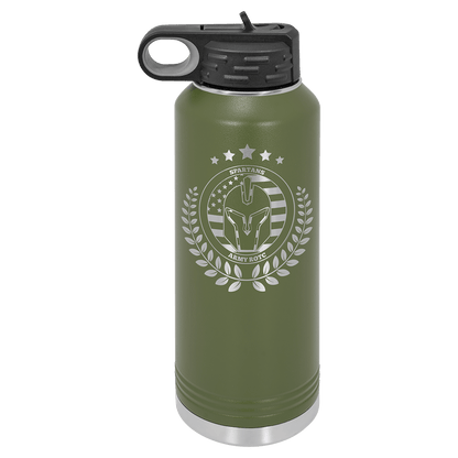 Olive Green 40 oz laser engraved custom logo water bottle with straw lid