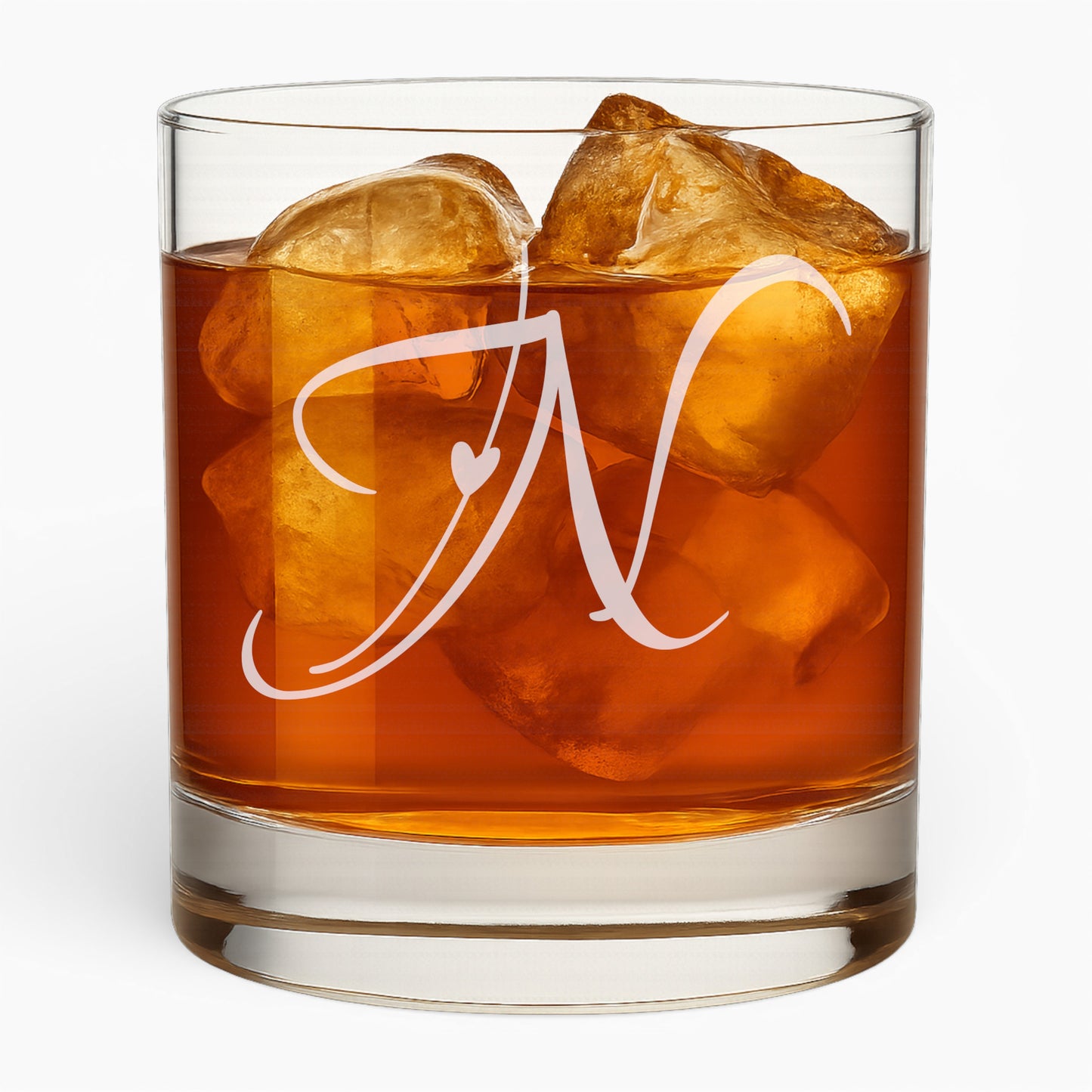 10.5 oz Love Letter Whiskey Glass - Romantic Engraved Design