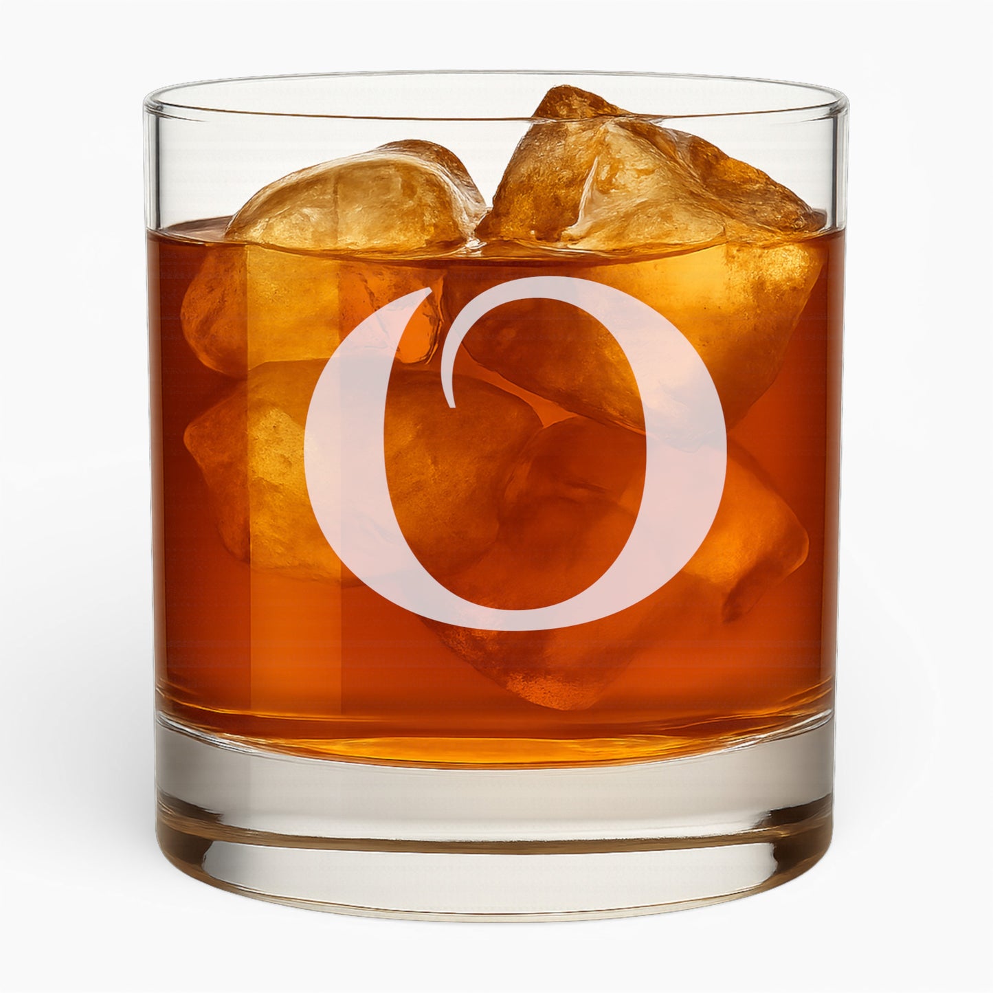 10.5 oz Whiskey Glass with Engraved Letter – Minimalist Design Alphabet