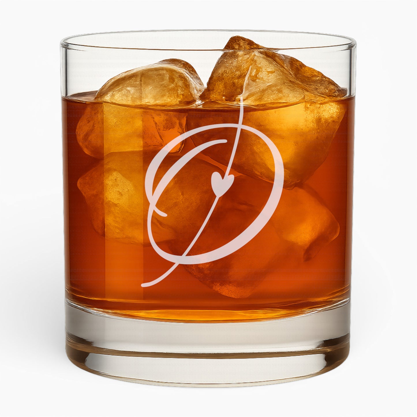 10.5 oz Love Letter Whiskey Glass - Romantic Engraved Design