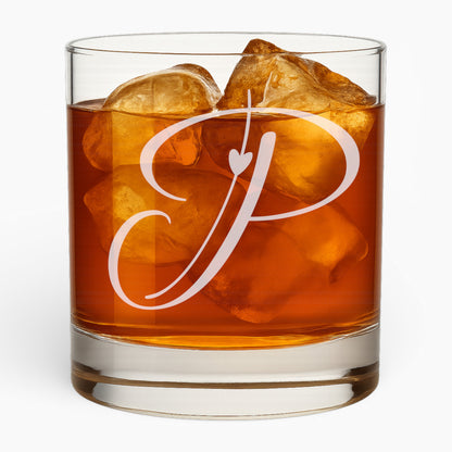 10.5 oz Love Letter Whiskey Glass - Romantic Engraved Design