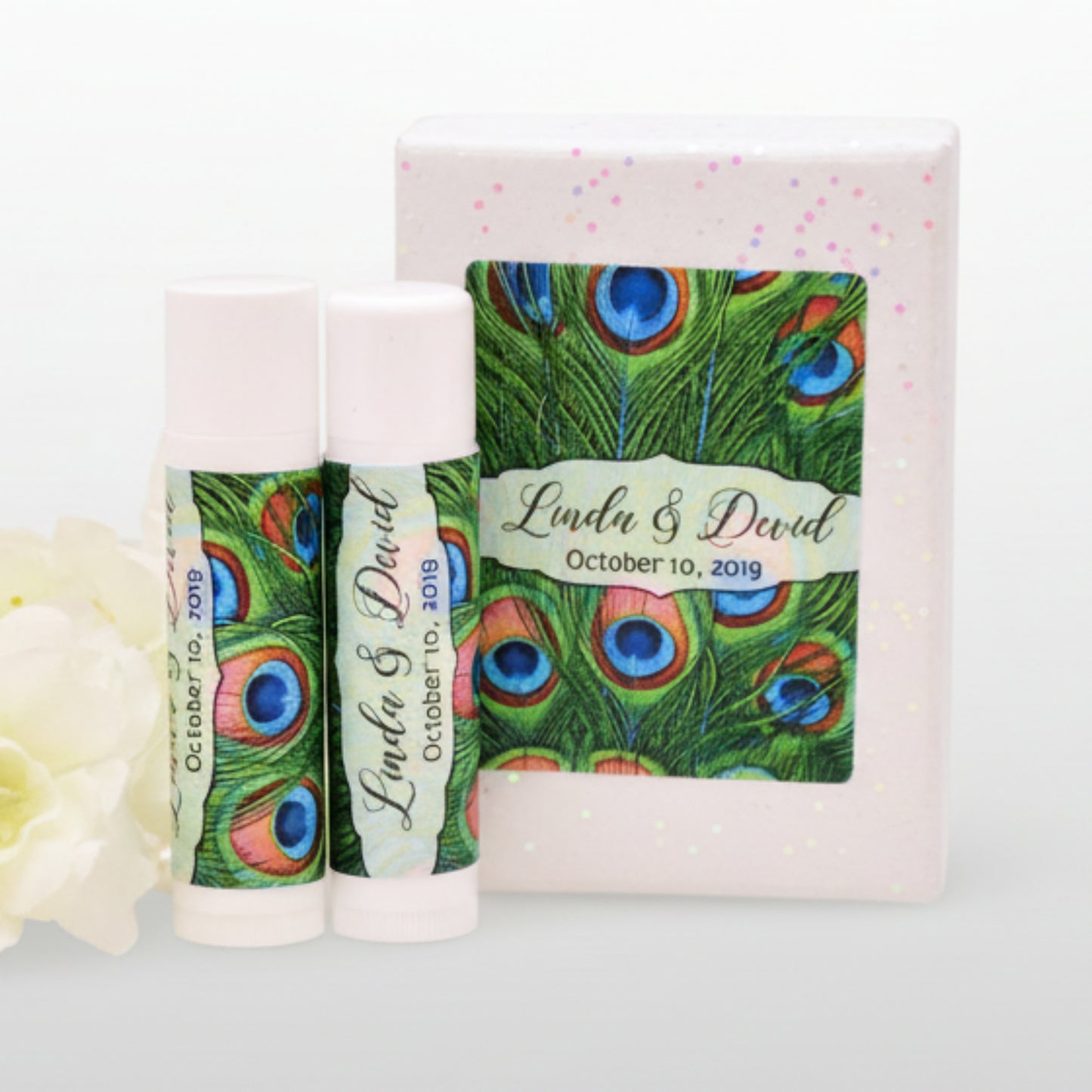 Personalized Peacock Lip Balm Labels