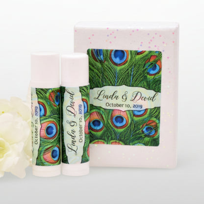 Personalized Peacock Lip Balm Labels
