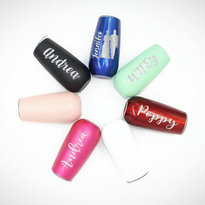 Personalized Champagne Tumbler Gift Stainless Steel 6 oz