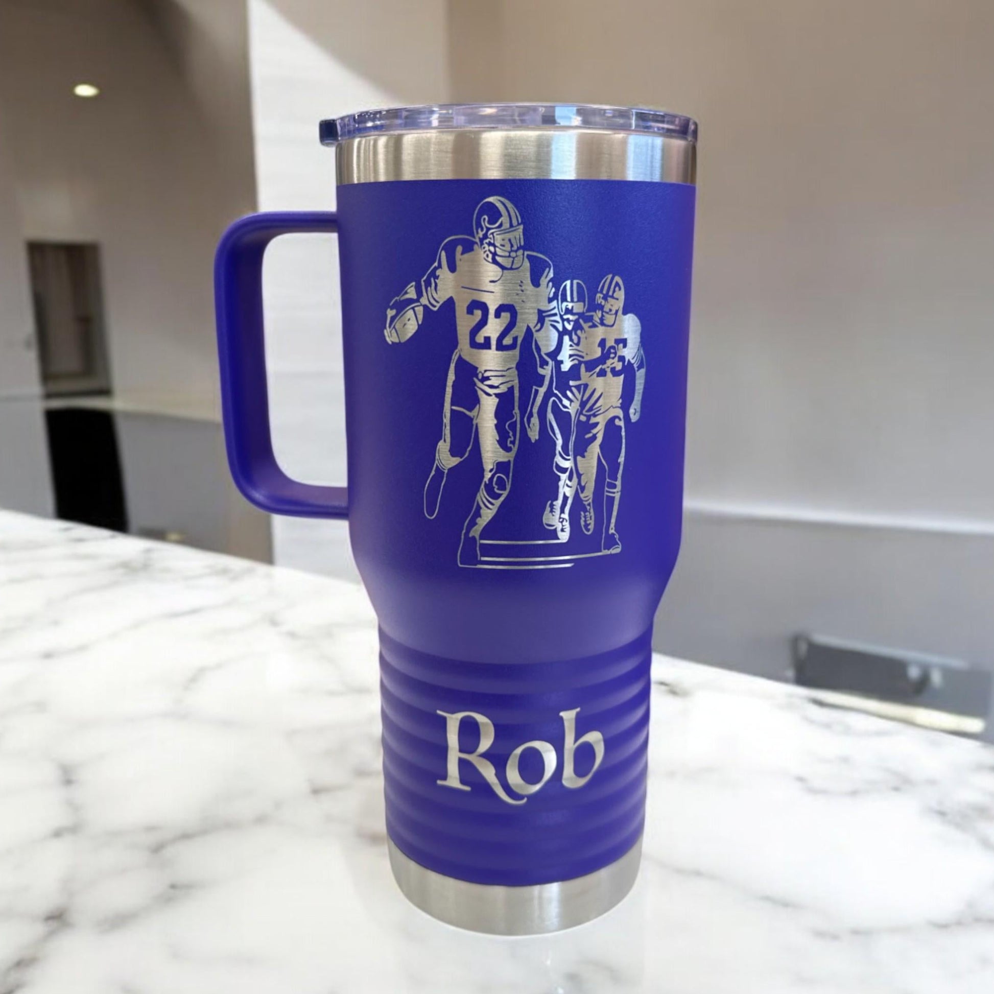 Personalized Text Company Logo Travel Tumbler Cup Water Bottle, Corporate Custom Name Laser Engraved Tumbler, Stainless Steel Coffee Mug