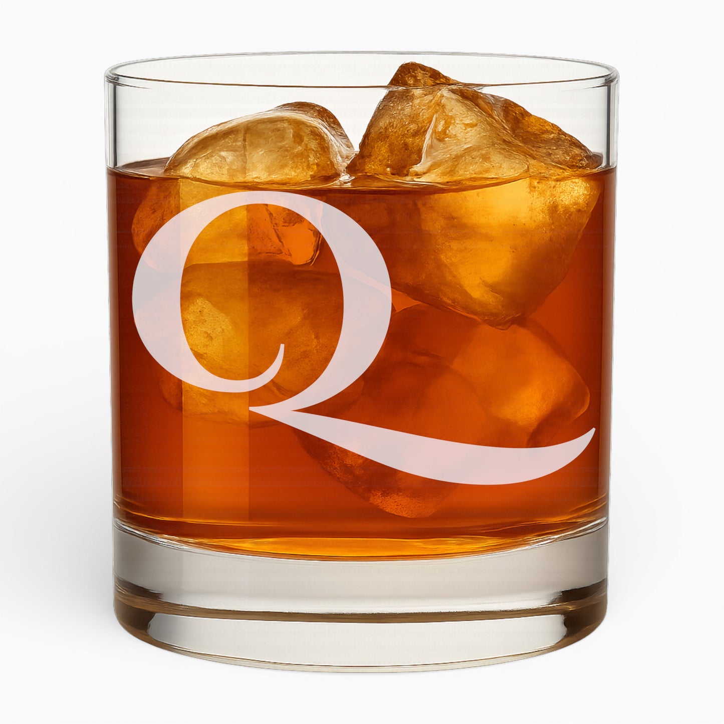 10.5 oz Whiskey Glass with Engraved Letter – Minimalist Design Alphabet