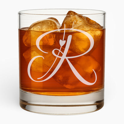 10.5 oz Love Letter Whiskey Glass - Romantic Engraved Design
