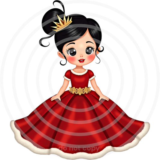 Christmas Princess Clipart, Royal Holiday Birthday Digital