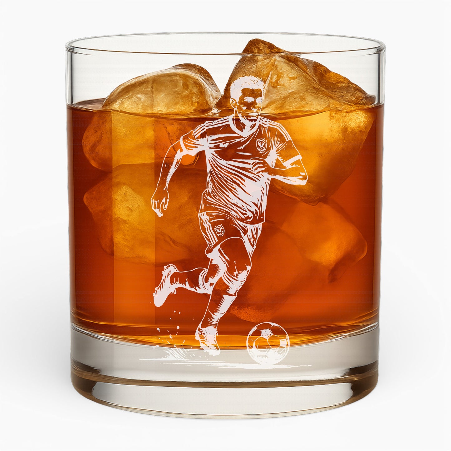 Custom Soccer Whiskey Glass - Sport Lover Bourbon Personalized Glass