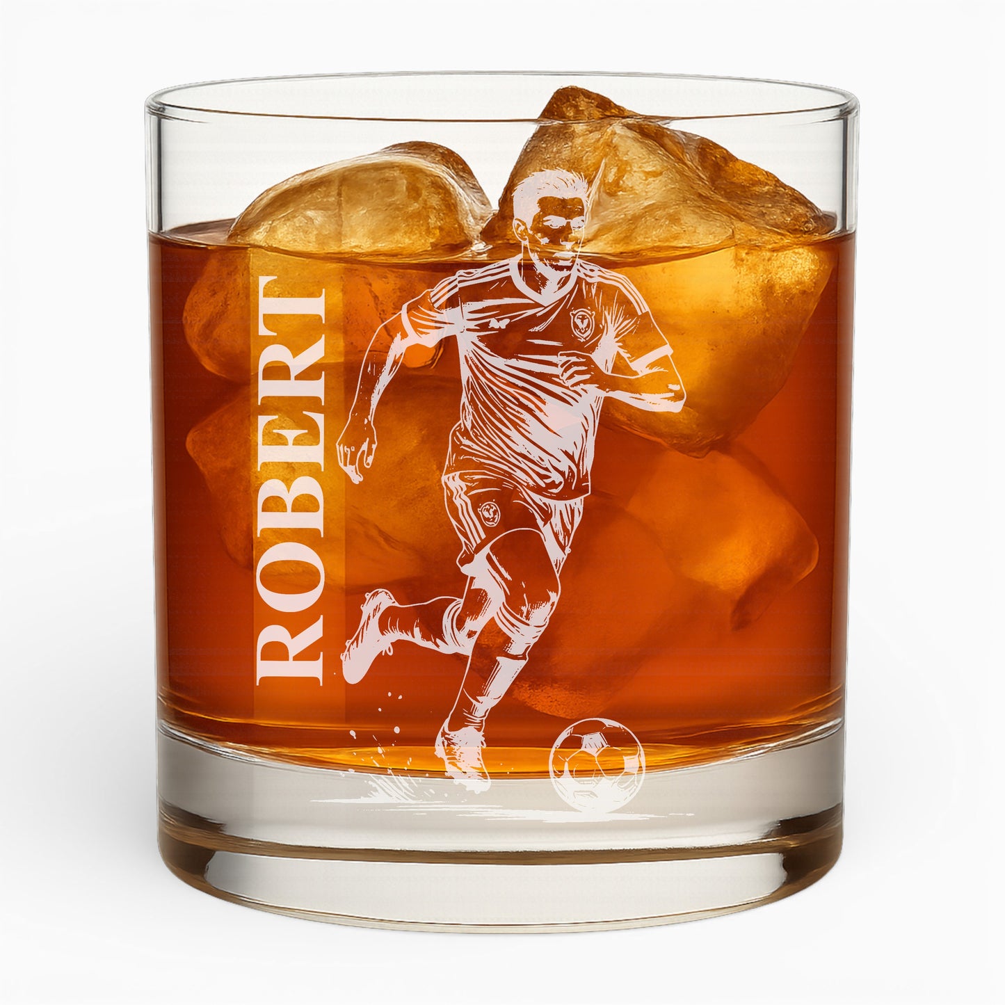 Custom Soccer Whiskey Glass - Sport Lover Bourbon Personalized Glass