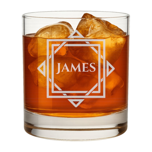 10.5 oz Custom Name Personalized Whiskey Glass - Engraved Bourbon Scotch Glass – Gift Him, Groomsmen, Father’s Day, Birthday, Anniversary
