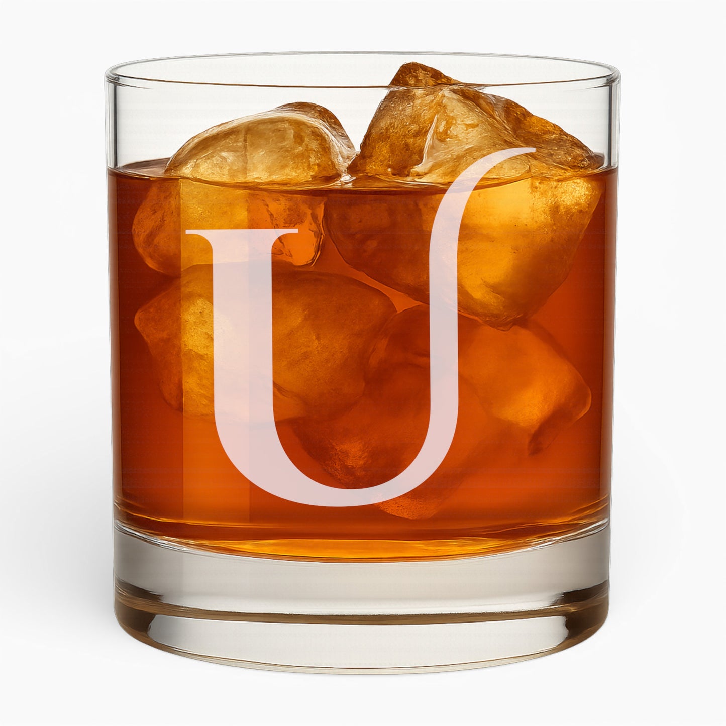 10.5 oz Whiskey Glass with Engraved Letter – Minimalist Design Alphabet