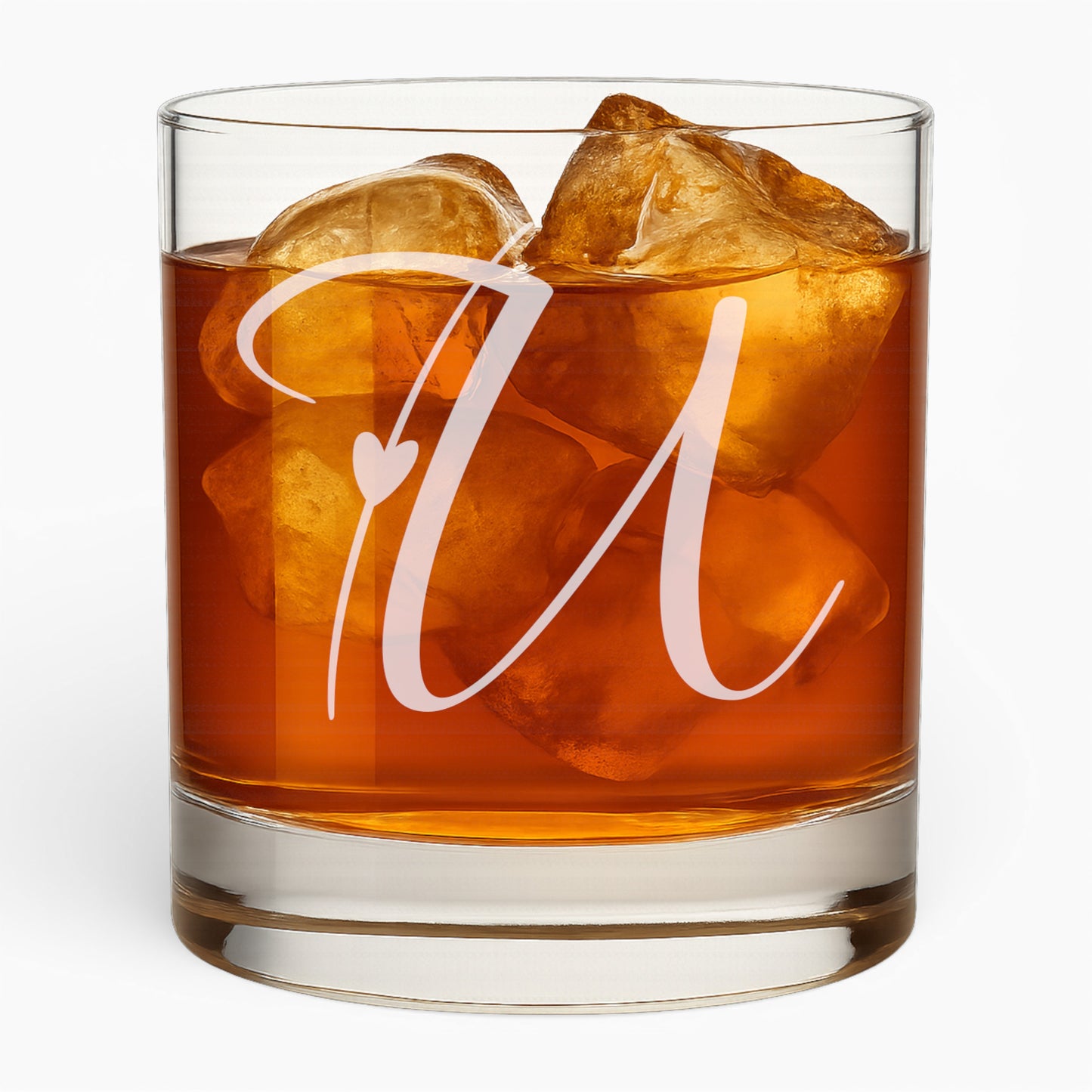 10.5 oz Love Letter Whiskey Glass - Romantic Engraved Design