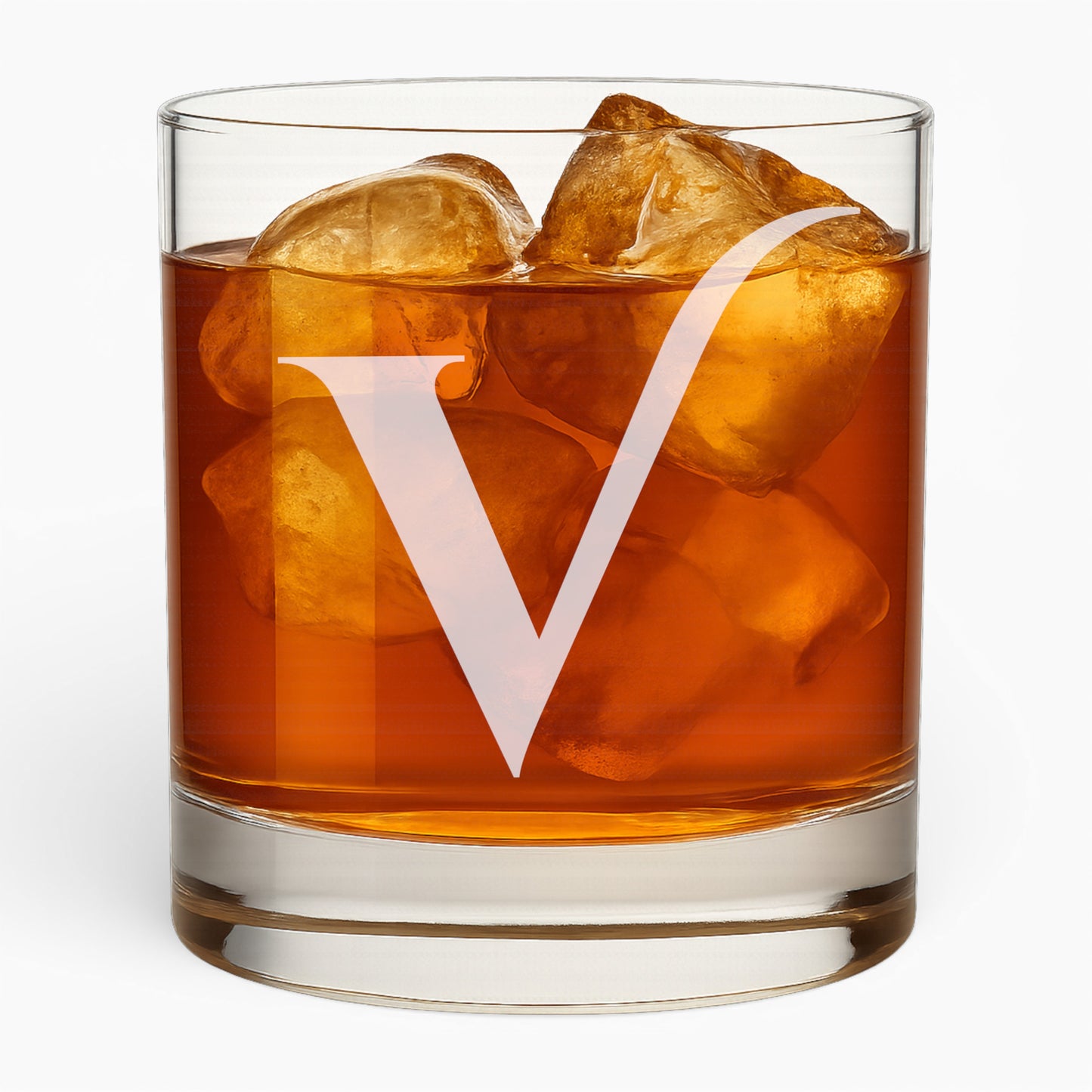 10.5 oz Whiskey Glass with Engraved Letter – Minimalist Design Alphabet