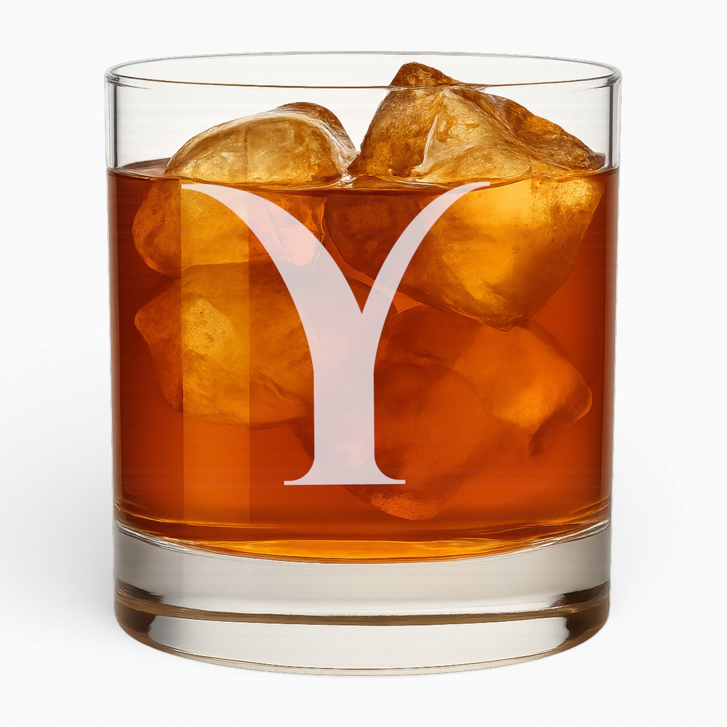 10.5 oz Whiskey Glass with Engraved Letter – Minimalist Design Alphabet