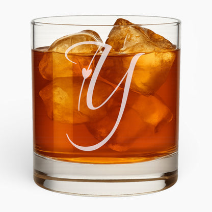 10.5 oz Love Letter Whiskey Glass - Romantic Engraved Design
