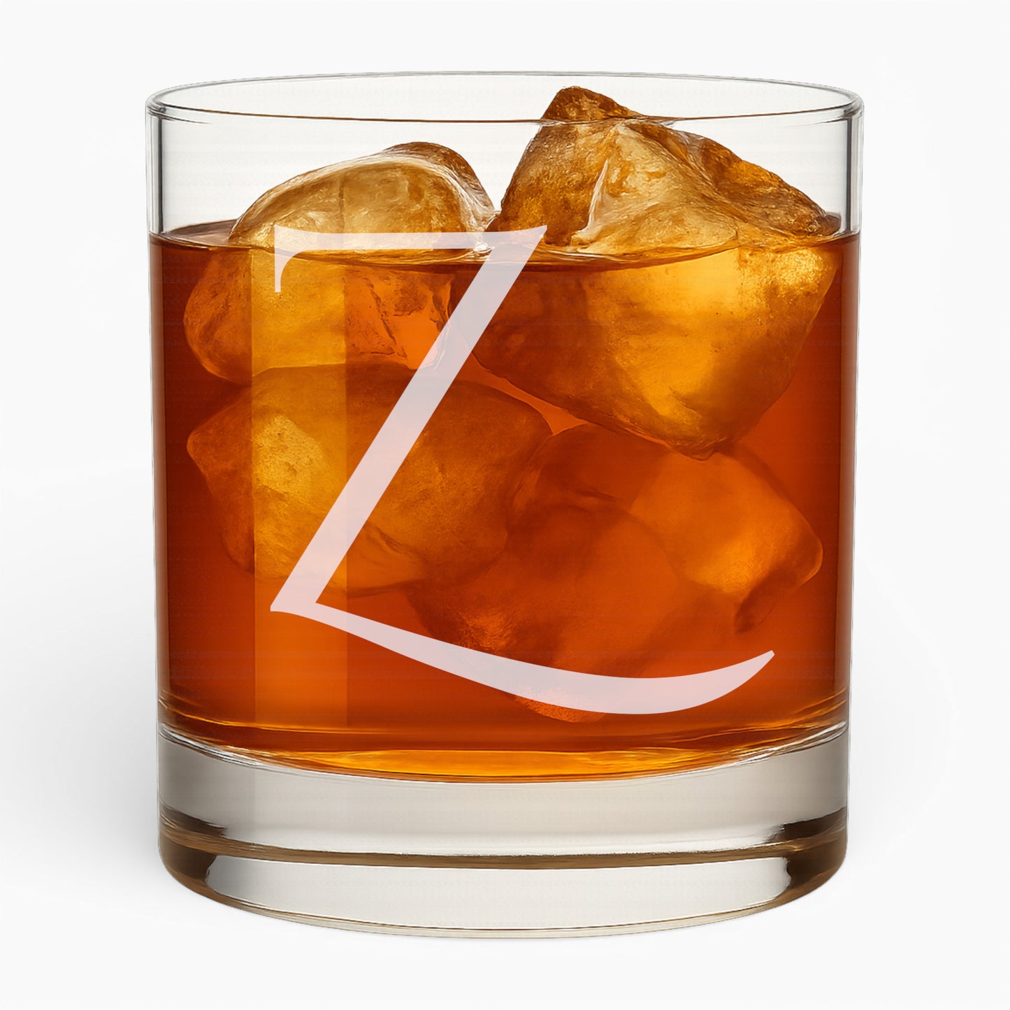 10.5 oz Whiskey Glass with Engraved Letter – Minimalist Design Alphabet