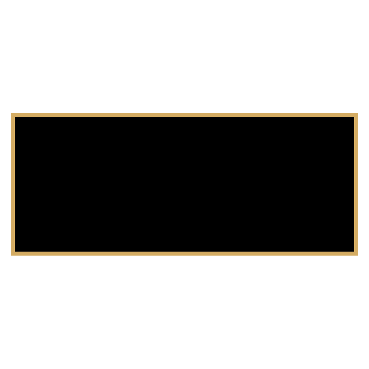 1 3/8" x 3 1/4" Black Laserable Brass Plaque Plate with Gold Border, custom laser engraved