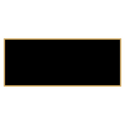 1 3/8" x 3 1/4" Black Laserable Brass Plaque Plate with Gold Border, custom laser engraved