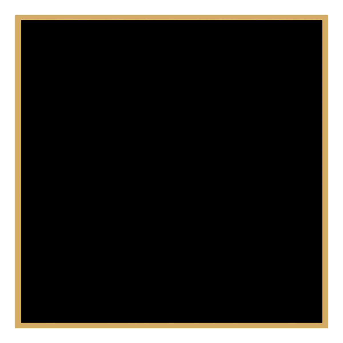2 1/8" x 2 1/8" Black Laserable Brass Plaque Plate with Gold Border, custom laser engraved