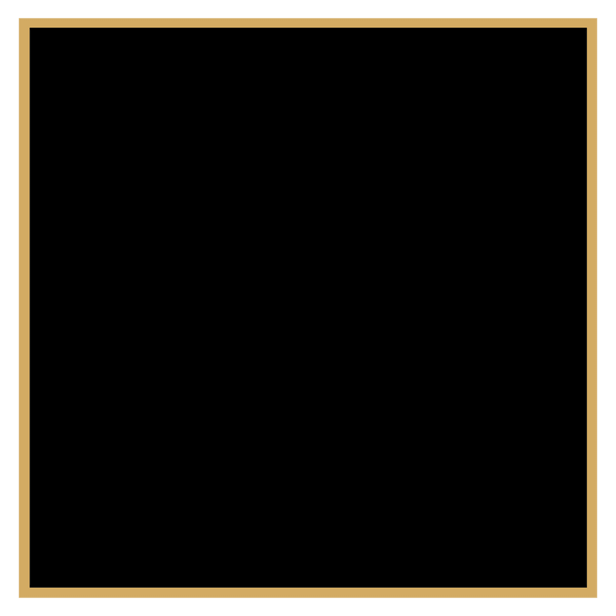 3 1/8" x 3 1/8" Black Laserable Brass Plaque Plate with Gold Border, custom laser engraved