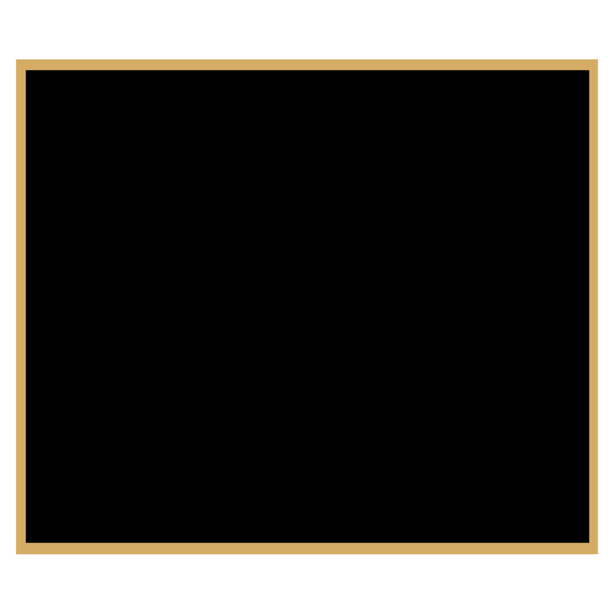 3 1/8" x 3 5/8" Black Laserable Brass Plaque Plate with Gold Border, custom laser engraved