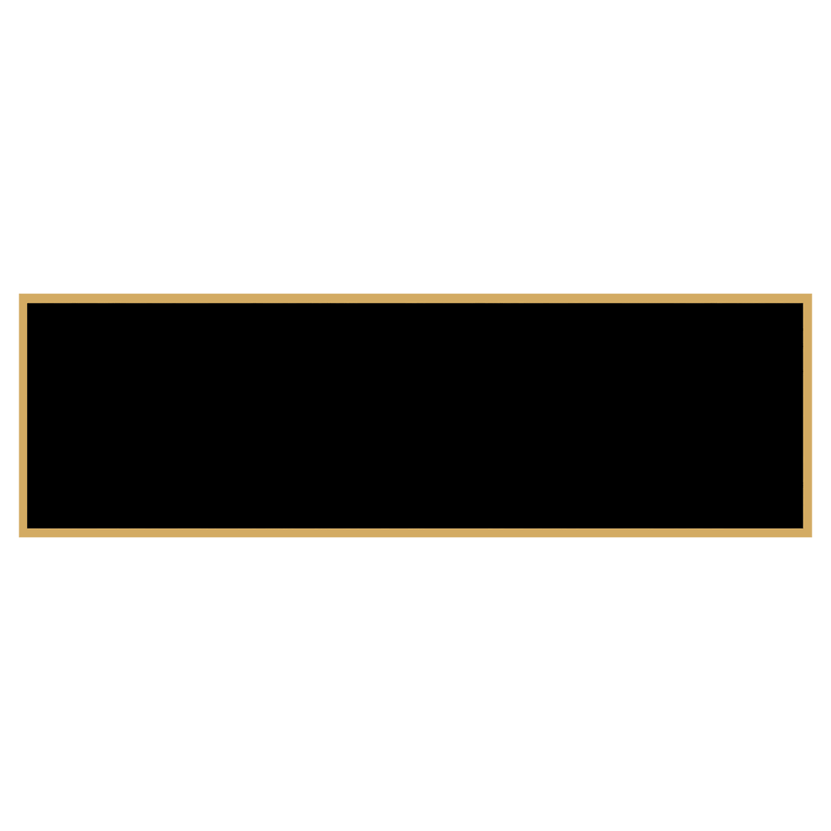 1 3/8" x 4 1/4" Black Laserable Brass Plaque Plate with Gold Border, custom laser engraved