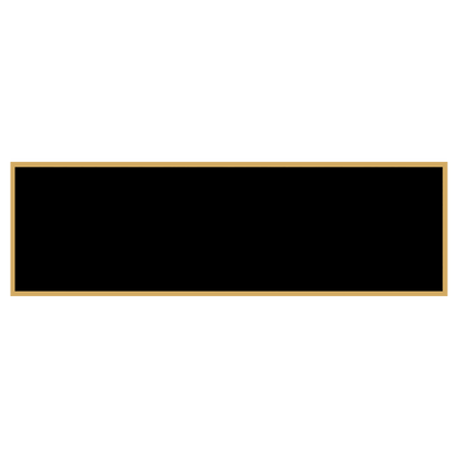 1 3/8" x 4 1/4" Black Laserable Brass Plaque Plate with Gold Border, custom laser engraved