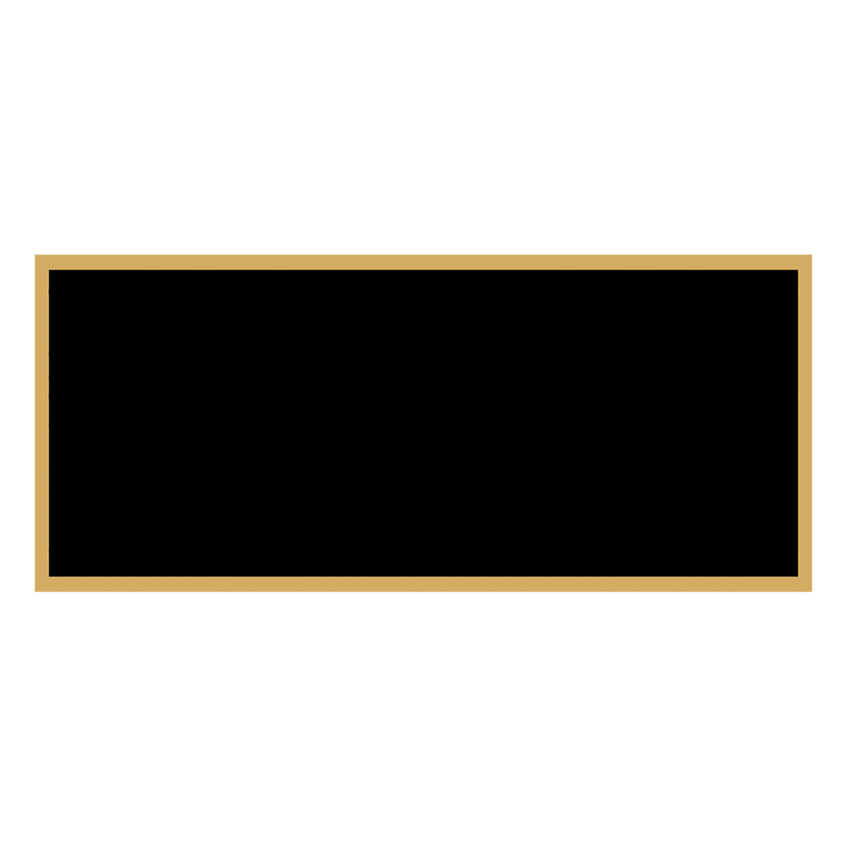 1" x 2 1/4" Black Laserable Brass Plaque Plate with Gold Border, custom laser engraved