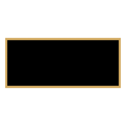 1" x 2 1/4" Black Laserable Brass Plaque Plate with Gold Border, custom laser engraved