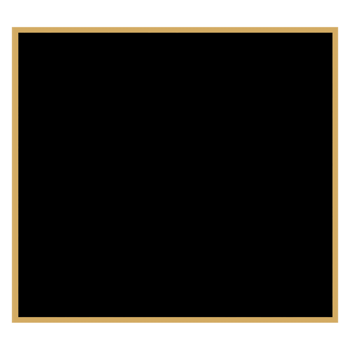 2 1/2" x 2 3/4" Black Laserable Brass Plaque Plate with Gold Border, custom laser engraved