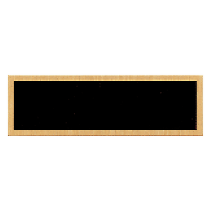 7/8" x 2 3/4" Black Plate with Gold Border and No Holes, custom laser engraved