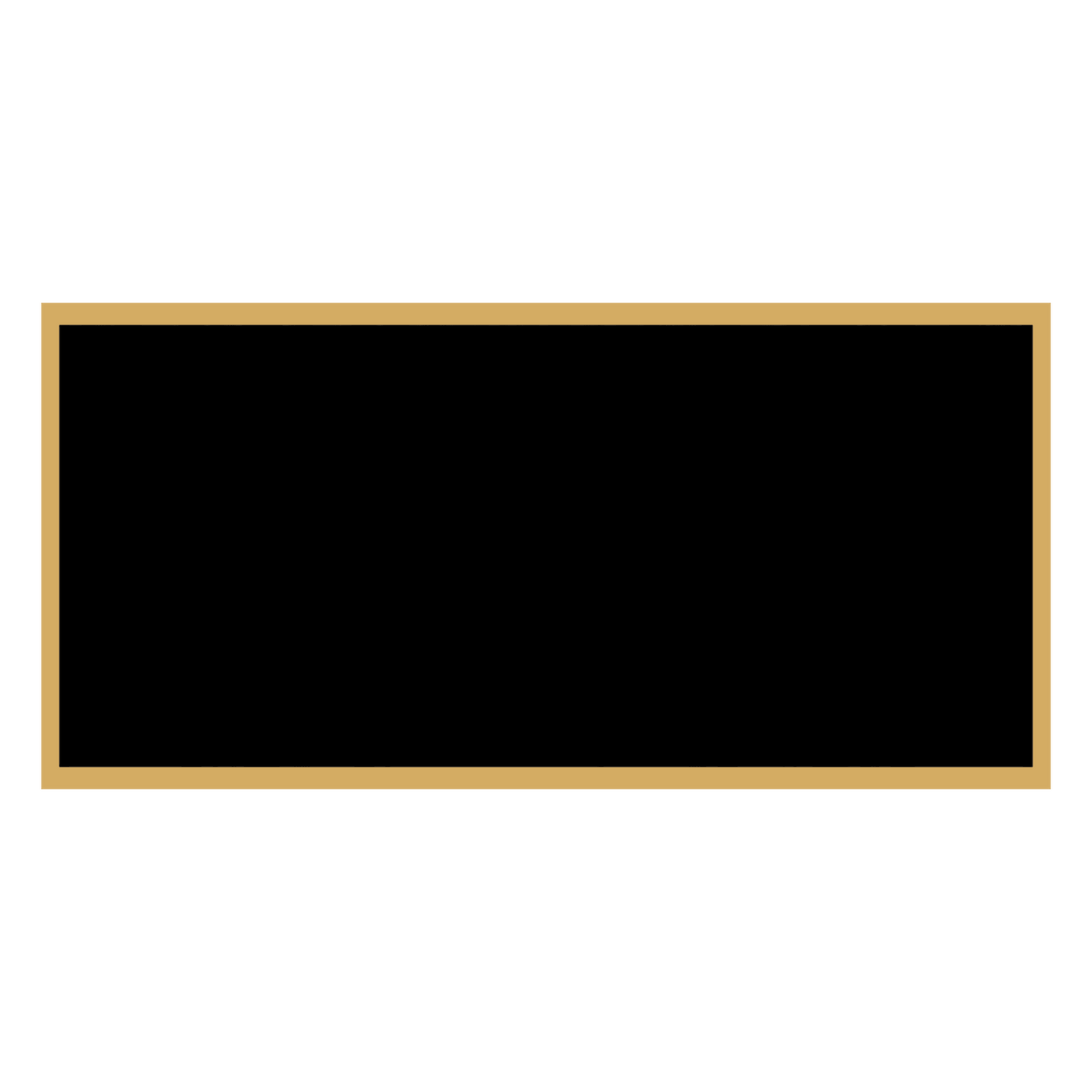 1 1/4" x 2 1/2" Black Laserable Brass Plaque Plate with Gold Border, custom laser engraved