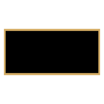 1 1/4" x 2 1/2" Black Laserable Brass Plaque Plate with Gold Border, custom laser engraved