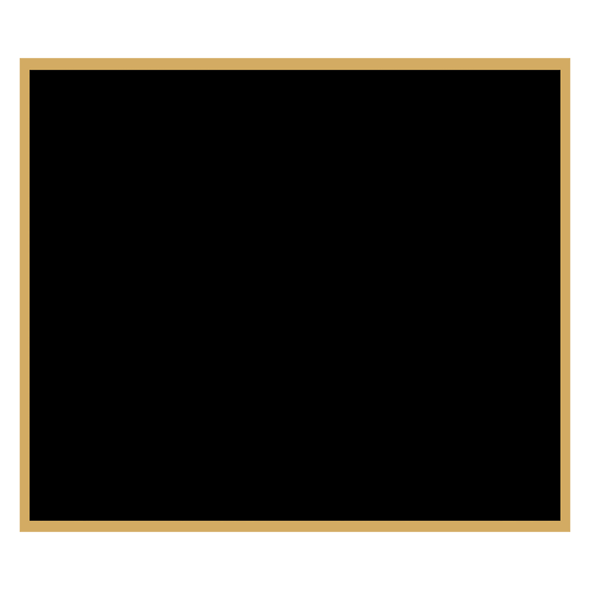 2 1/2" x 2 7/8" Black Laserable Brass Plaque Plate with Gold Border, custom laser engraved
