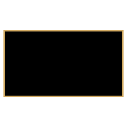 2" x 3 1/2" Black Laserable Brass Plaque Plate with Gold Border, custom laser engraved
