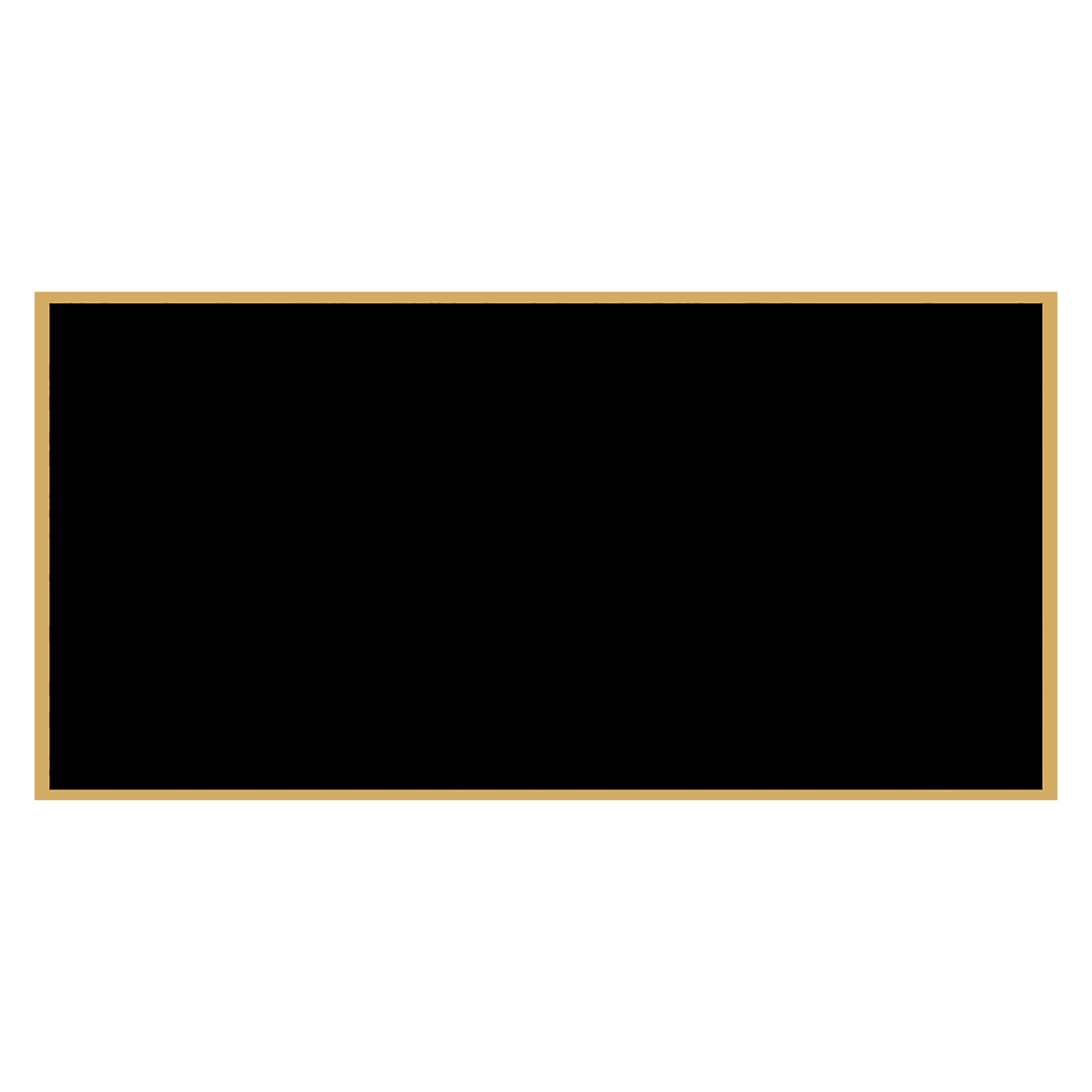 1 1/2" x 3" Black Laserable Brass Plaque Plate with Gold Border, custom laser engraved