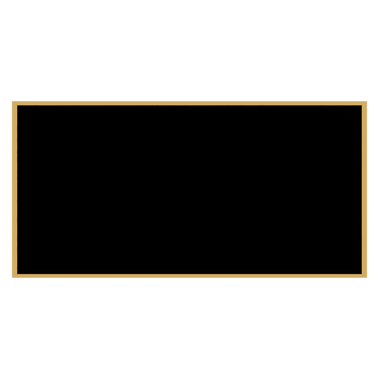 1 1/2" x 3" Black Laserable Brass Plaque Plate with Gold Border, custom laser engraved
