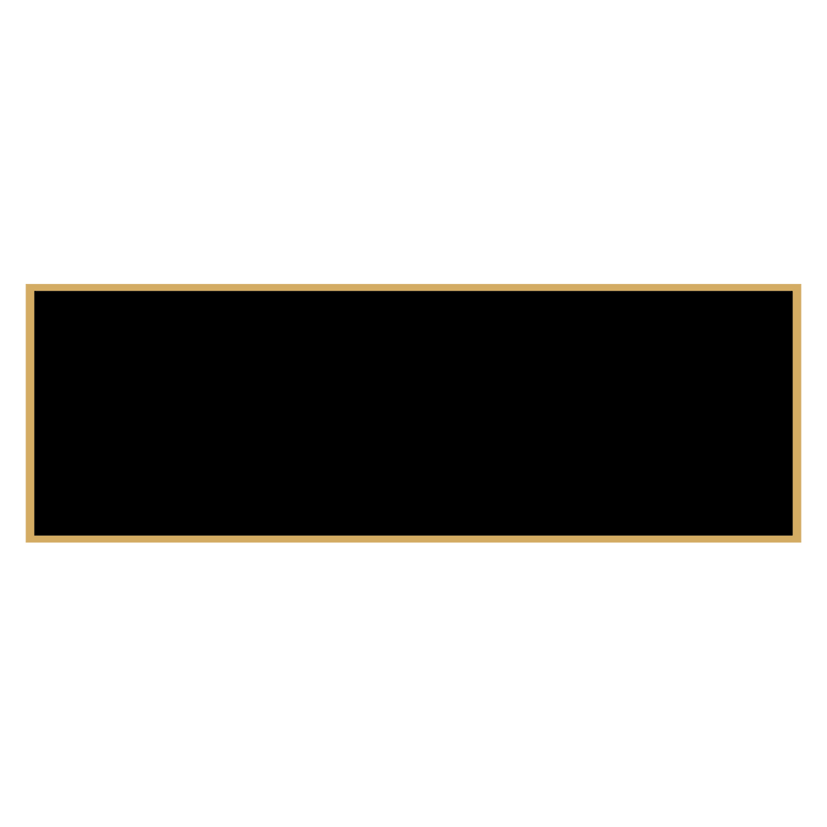 1 1/16" x 3 1/16" Black Laserable Brass Plaque Plate with Gold Border, custom laser engraved