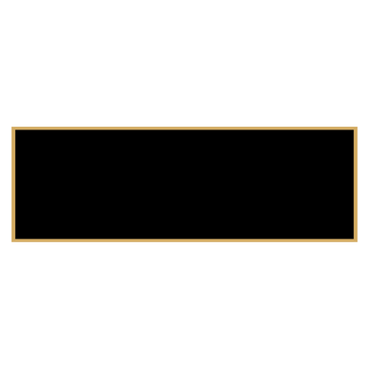 1 1/16" x 3 1/16" Black Laserable Brass Plaque Plate with Gold Border, custom laser engraved