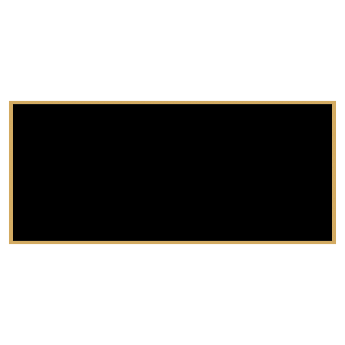 1 5/8" x 3 5/8" Black Laserable Brass Plaque Plate with Gold Border, custom laser engraved