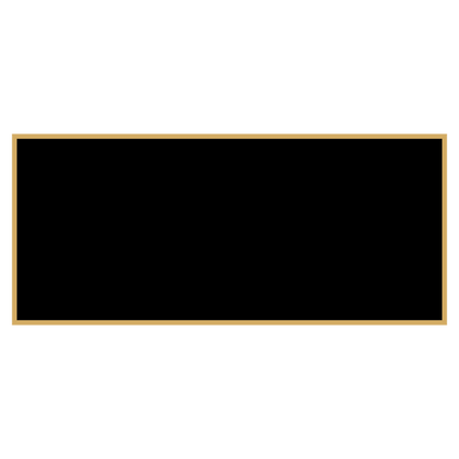 1 5/8" x 3 5/8" Black Laserable Brass Plaque Plate with Gold Border, custom laser engraved