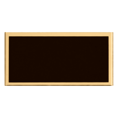 1 1/2" x 3" Laserable Gold Aluminum Black Plate with Gold Border, custom laser engraved