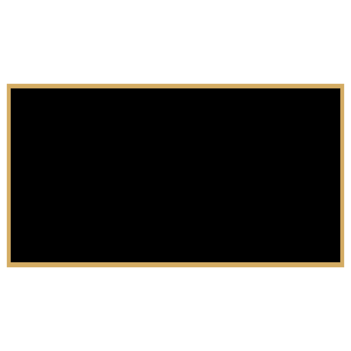 2 3/4" x 5" Black Laserable Brass Plaque Plate with Gold Border, custom laser engraved