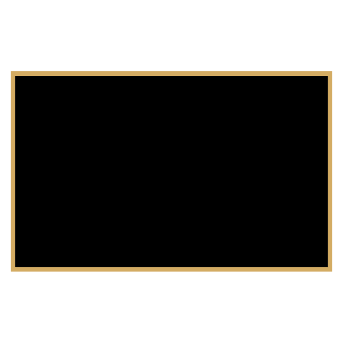 2" x 3 1/8" Black Laserable Brass Plaque Plate with Gold Border, custom laser engraved