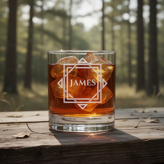 10.5 oz Custom Name Personalized Whiskey Glass - Engraved Bourbon Scotch Glass – Gift Him, Groomsmen, Father’s Day, Birthday, Anniversary