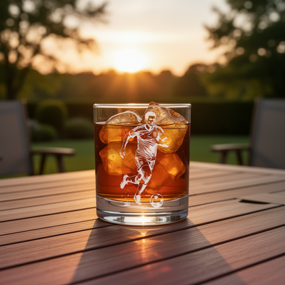 Custom Soccer Whiskey Glass - Sport Lover Bourbon Personalized Glass