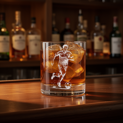 Custom Soccer Whiskey Glass - Sport Lover Bourbon Personalized Glass